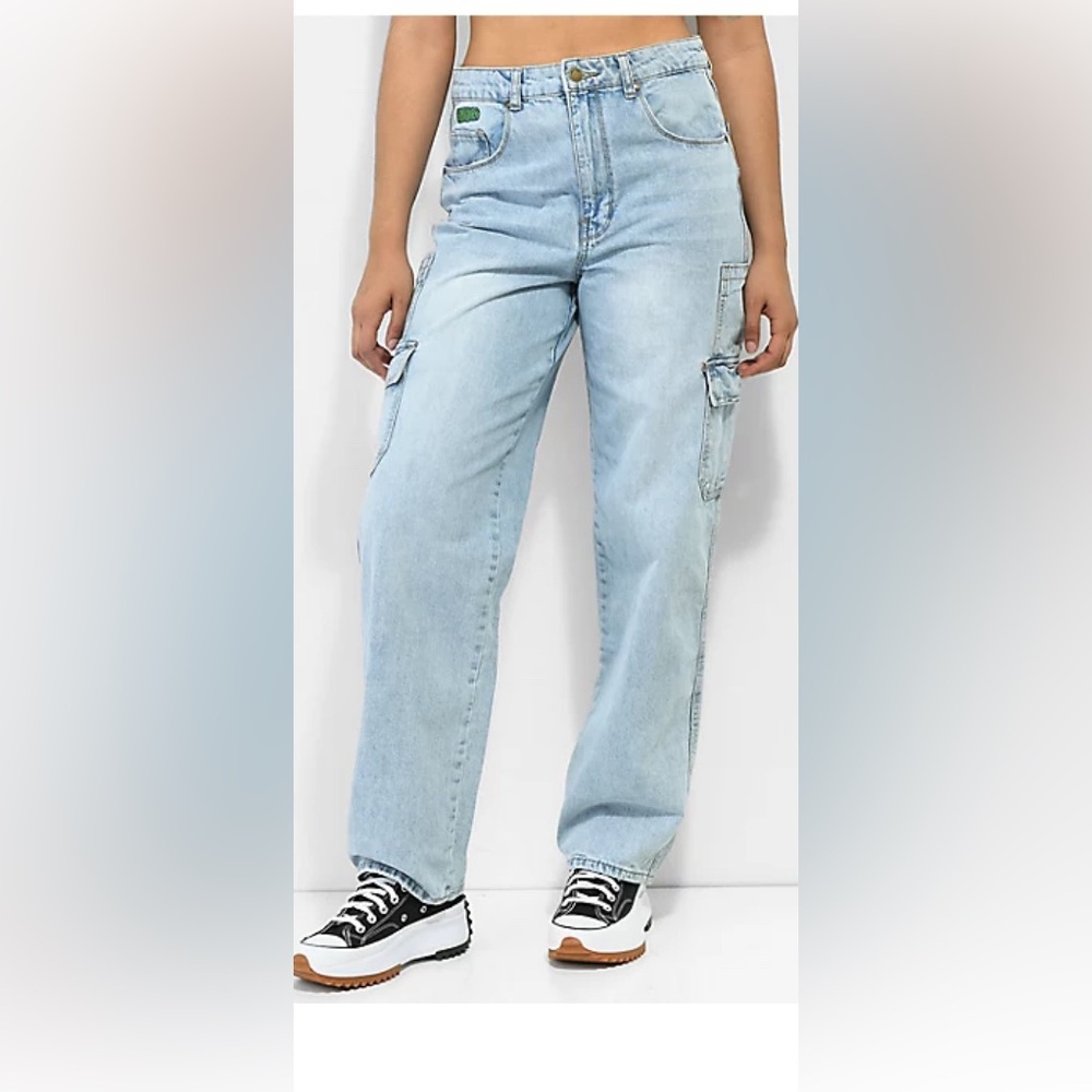 Empyre Tori Light Blue Wash Cargo Skate Jeans